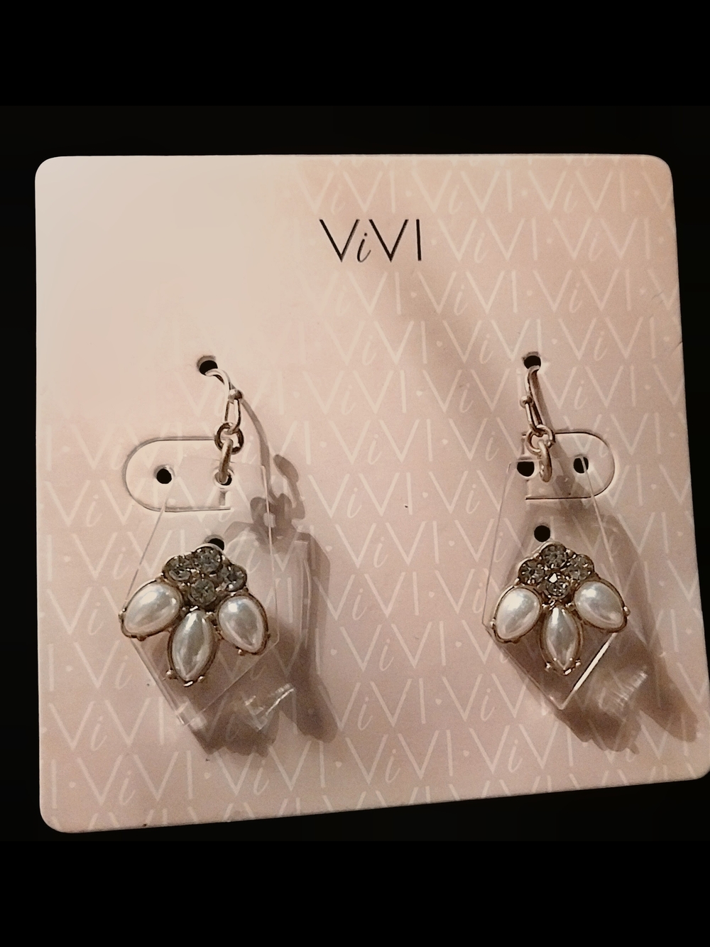ViVi Gold-Tone Pearl Cluster Drop Earrings - White Pearlescent